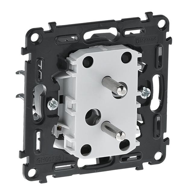 VALENA ALLURE - GNIAZDO 2X2P+Z PRZESŁONĄ DO RAMEK WIELOKOTNYCH AUTOMATYCZNE ZACISKI SPRĘŻYNOWE, Legr