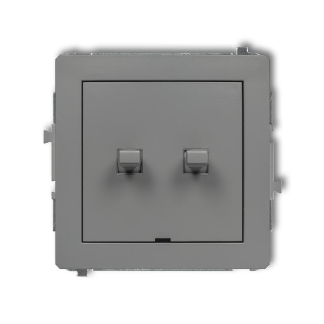 DECO Mechanizm łącznika jednobiegunowego ze schodowym w stylu amerykańskim (dwa klawisze bez piktogr