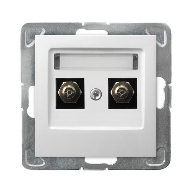 IMPRESJA Gniazdo ekwipotencjalne podwójne - kolor biały