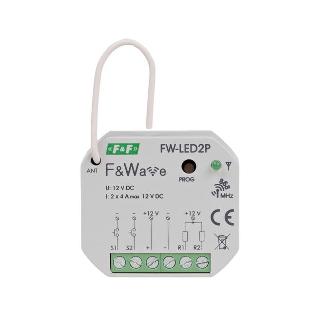Radiowy dwukanałowy sterownik LED 12V - montaż PDT 10-16V DC FW-LED2P F&F