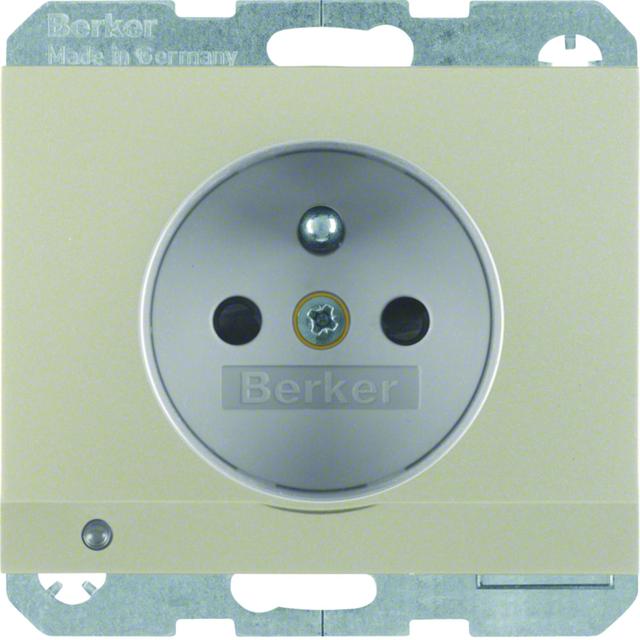 BERKER K.5 Gniazdo z uziemieniem i podświetleniem orientacyjnym LED stal szl 6765107004 HAGER