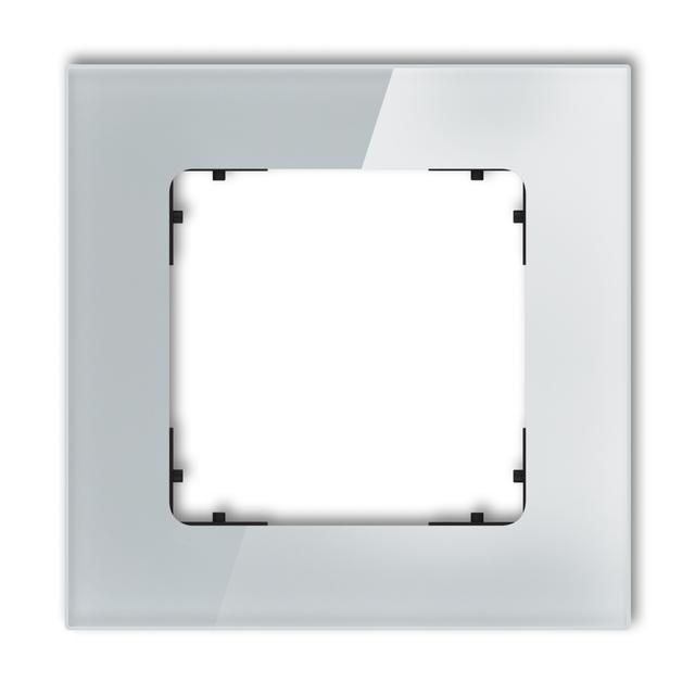 ICON Ramka uniwersalna pojedyncza kwadratowa - efekt szkła (ramka: szara; spód: czarny) szary