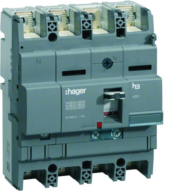 Wyłącznik mocy x250 4P N50% 40kA 160A TM HNB162H HAGER
