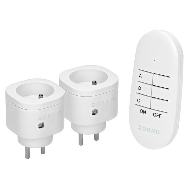 Zestaw bezprzewodowych mini gniazd sterowanych pilotem 2+1 OR-GB-462