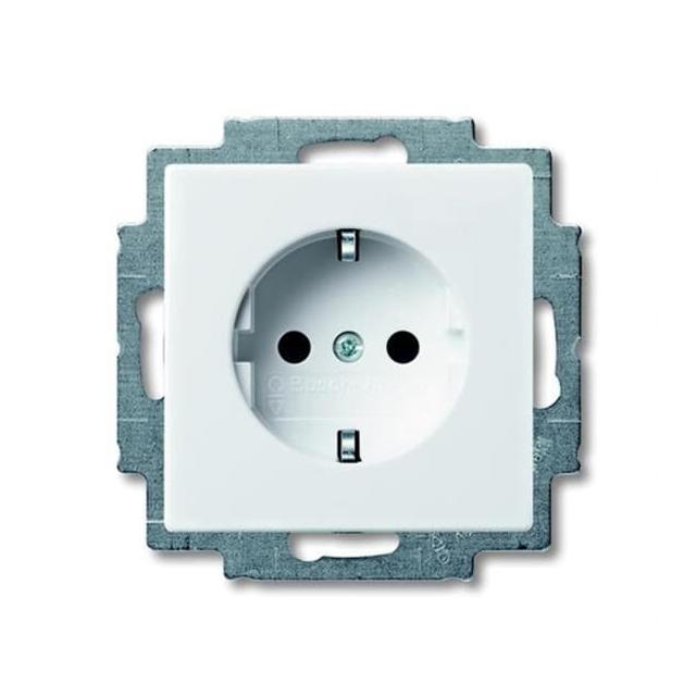 BASIC55 Gniazdo SCHUKO z przesłonami Z szybkozłączami Z uziemieniem, 2P+E kremowy