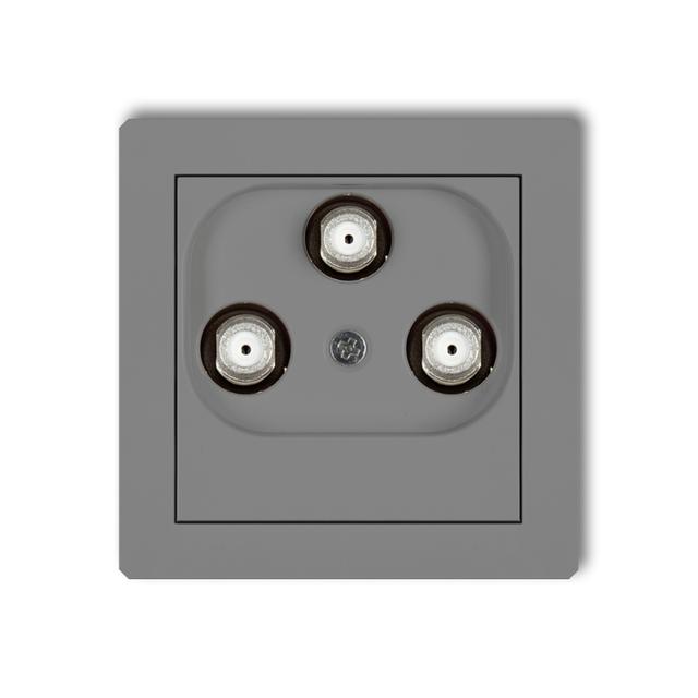 DECO Gniazdo antenowe multimedialne 3F DATA (UPC) szary mat 27DGMU KARLIK