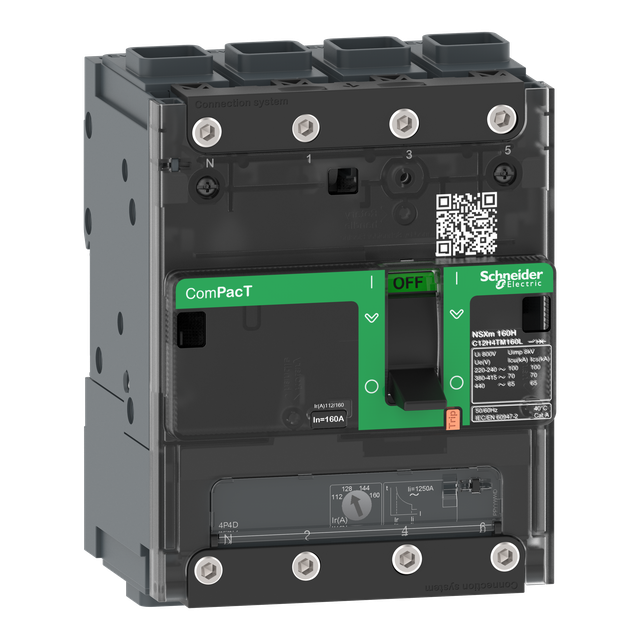 Wyłącznik mocy ComPacT NSXm TM160D 4P 3D 36kA EverLink C12F6TM160L Schneider