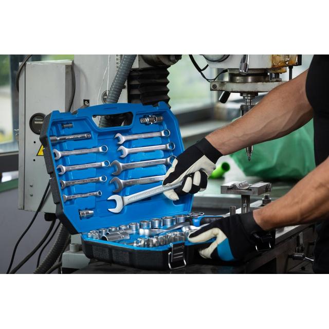 Komplet kluczy nasadowych zestaw 85 el. HOEGERT 1/4' + 1/2' + płaskie HT1R425 GTV Poland