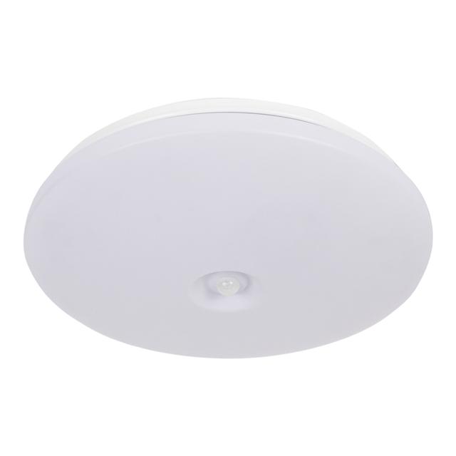 ASTERIA plafon, 2xE27 z czujnikiem ruchu PIR, 2x60W, klosz matowy - poliwęglan, IP44, biały