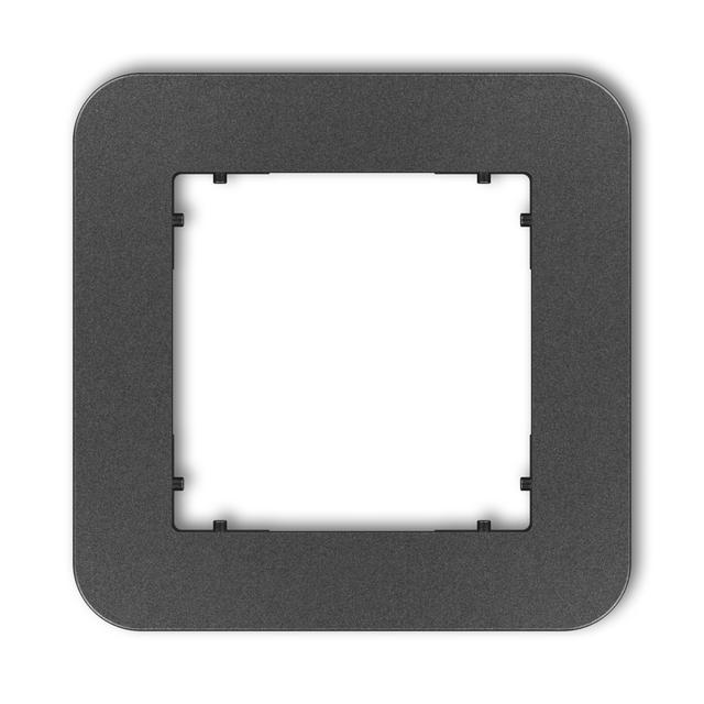 MINI Ramka uniwersalna pojedyncza zaokrąglona z tworzywa grafitowy