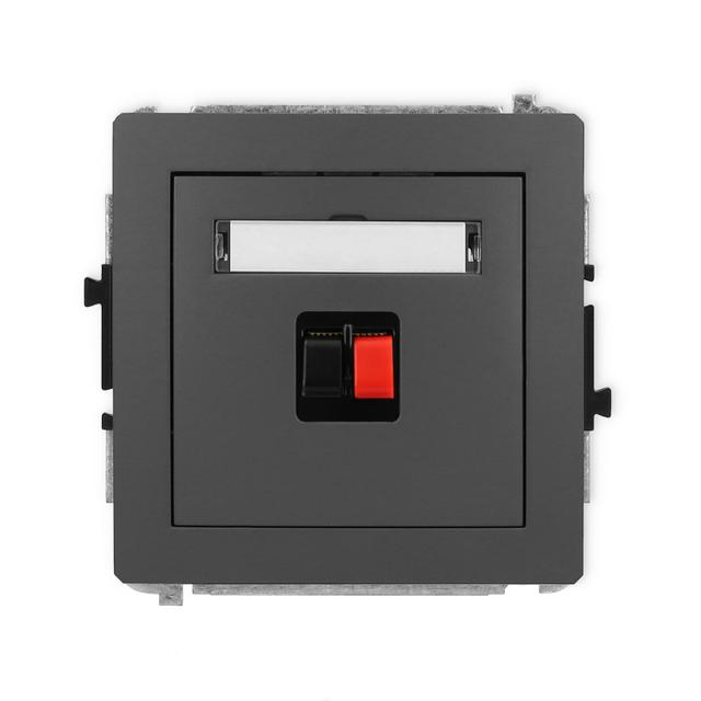 DECO Mechanizm gniazda głośnikowego pojedynczego grafitowy mat