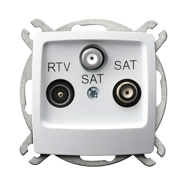 KARO Gniazdo antenowe RTV-SAT z dwoma wyjściami SAT kolor biały GPA-S2S/m/00 OSPEL