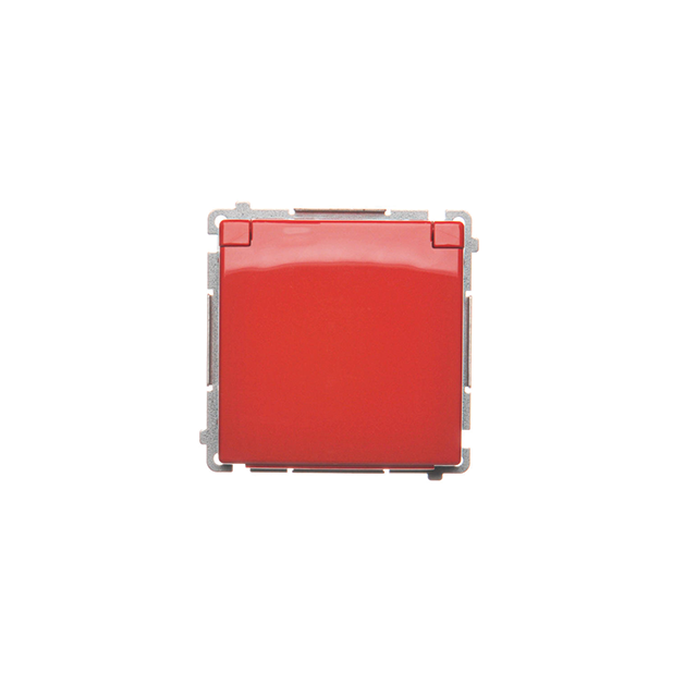 Simon Basic Gniazdo wtyczkowe z uziemieniem z przesłonami torów prądowych bryzgoszczelne IP44 16A 250V zaciski śrubowe czerwone BMGZ1BZ.01/22 BMGZ1Bz.01/22 KONTAKT