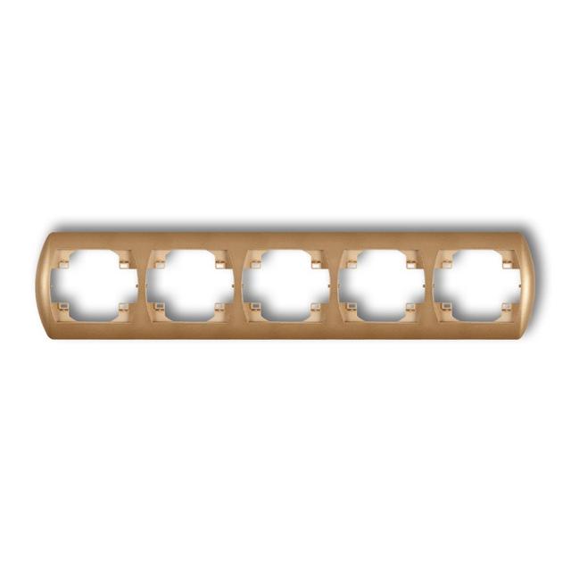 TREND Ramka pozioma pięciokrotna złoty metalik