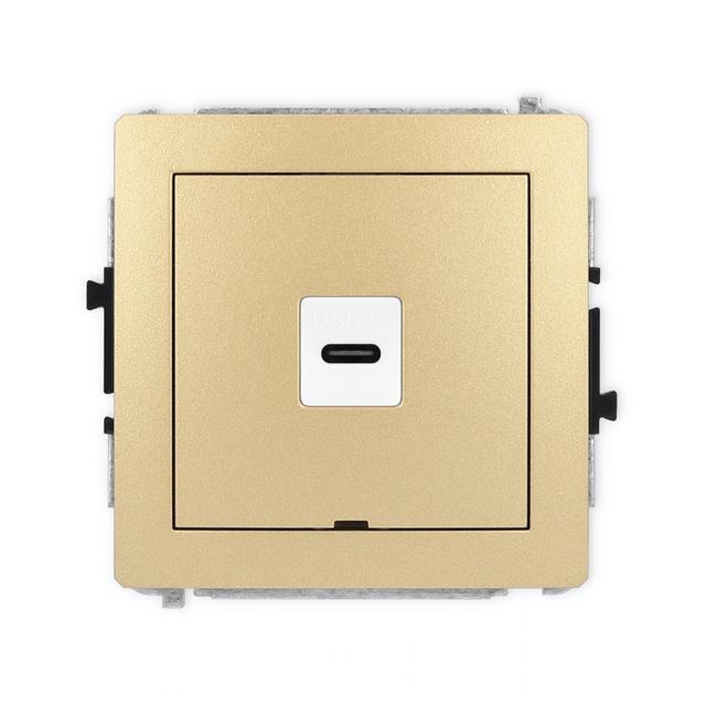DECO Gniazdo pojedyncze 1xUSB C-C, bez pola opisowego złoty 29DGUSBBO-7 KARLIK