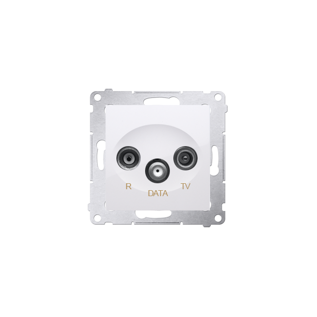 Simon 54 Gniazdo R-TV-DATA biały