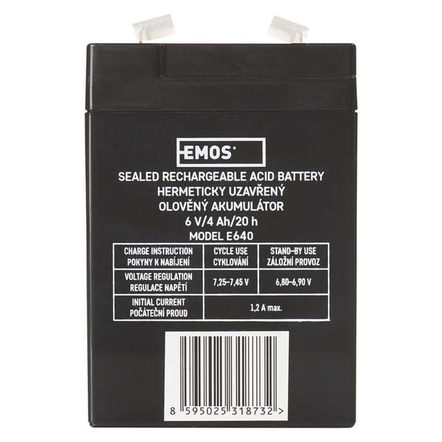 Akumulator AGM 6V 4Ah F4,7 do P2301, P2304, P2305, P2308 B9641 EMOS