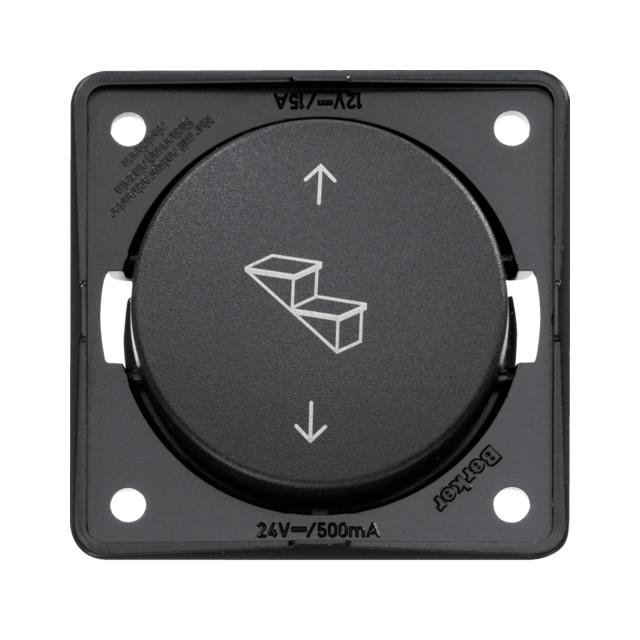 Integro Łącznik przyciskowy odwracający polaryzację z nadrukiem stopni i strzałek, antracyt, mat