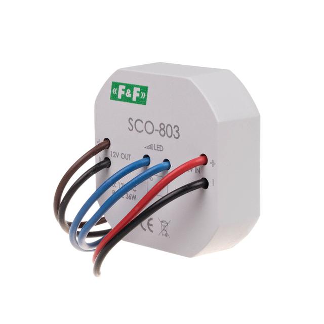 Ściemniacz oświetlenia LED z pamięcią zasilanie 12V DC 36W montaż w puszce fi60 SCO-803 F&F