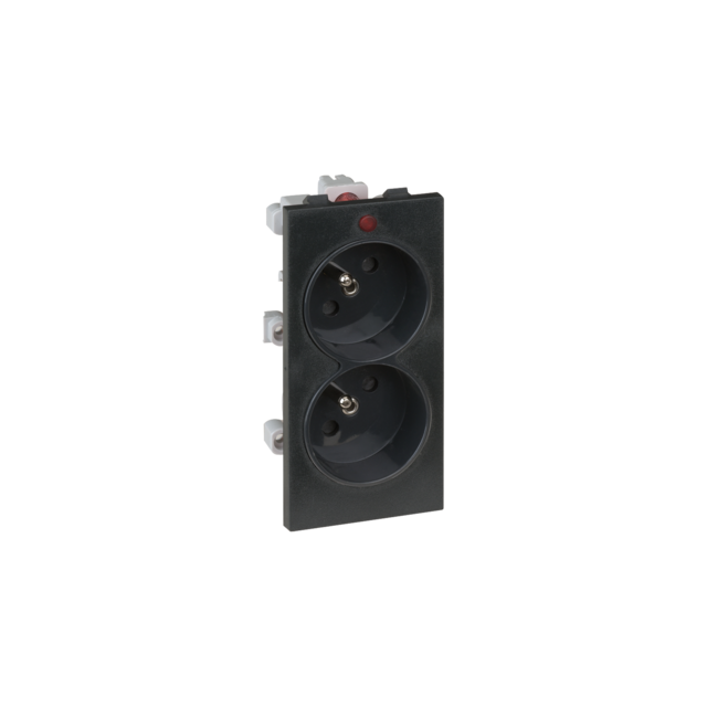 Simon Connect Gniazdo podwójne CIMA z uziemieniem 2x230V 16A szary grafit S2/14 KONTAKT