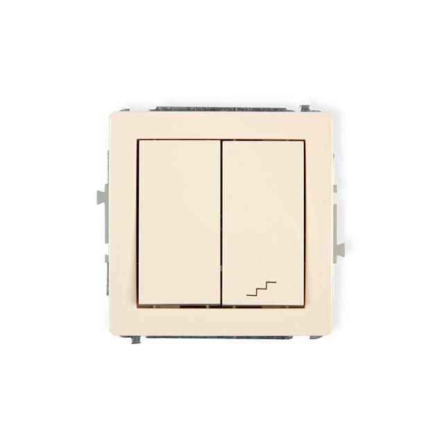 DECO Mechanizm łącznika jednobiegunowego ze schodowym (osobne zasilanie) beżowy