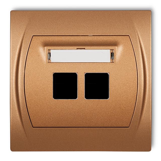 LOGO Gniazdo multimedialne podwójne bez modułu (standard Keystone) złoty metalik