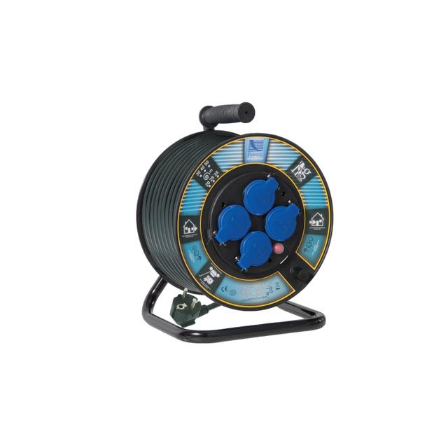 Przedłużacz zwijany na bębnie PB fi250 H05RR-F 3x1,5 - 30m, 4xGZ16A (250V), IP44, biały 1115-250GZG-30 B.1115-250GZG-30 PAWBOL