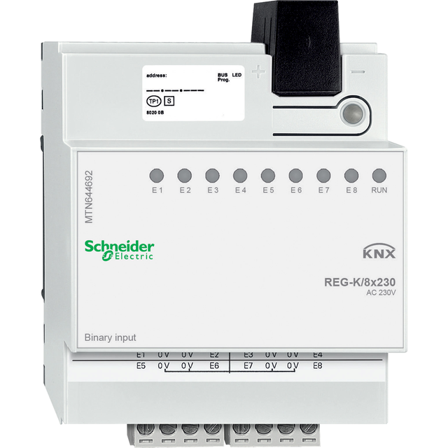 Schneider Electric KNX wejście binarne REG-K 8x 230 V 7 mA AC jasnoszary