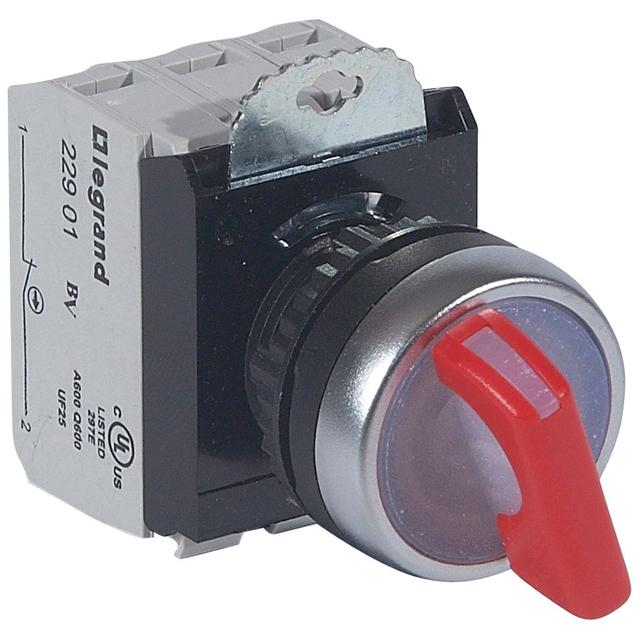 Osmoz Komplet Z Podświetleniem - Manetka Czerwona 24 V 2 Pozycje Stabilne + Uchwyt + 1Z+1R 023761 LEGRAND