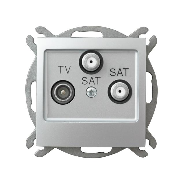 IMPRESJA Gniazdo antenowe RTV-SAT z dwoma wyjściami SAT kolor srebro GPA-Y2S/m/18 OSPEL