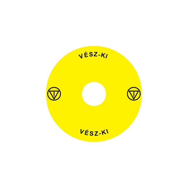 Ex9P1 H S9HU Naklejka wyłącznika awaryjnego do Ex9P1 H średnica 90mm samoprzylepna żółta HU 106819