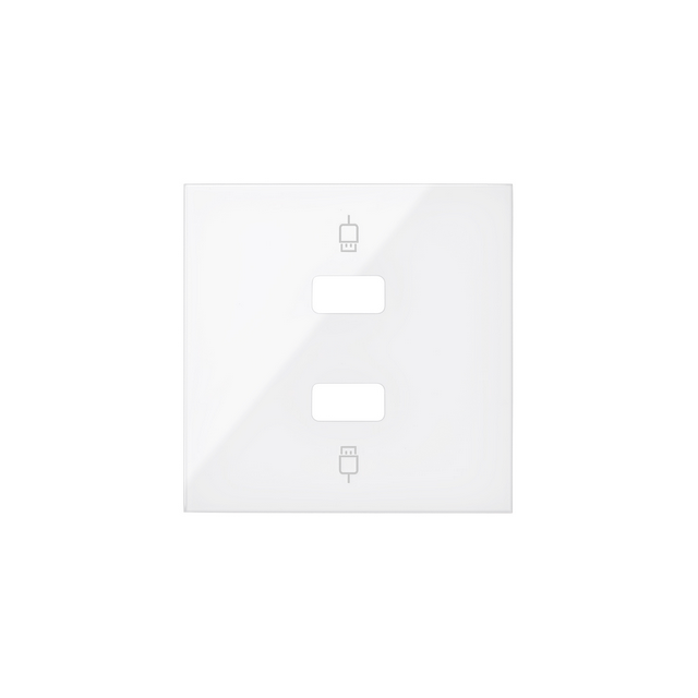 Simon 100 Pokrywa do gniazda USB podwójnego biały