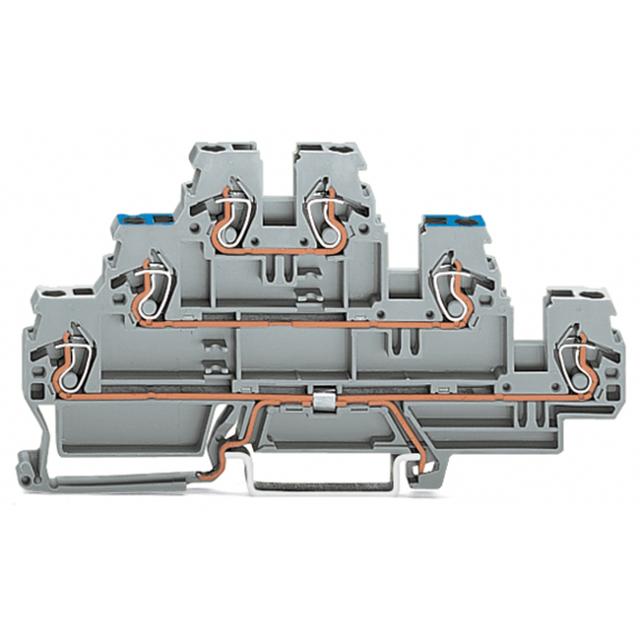 złączka trzypiętrowa ekran/N/L 2,5 mm2 szara /50szt./ WAGO