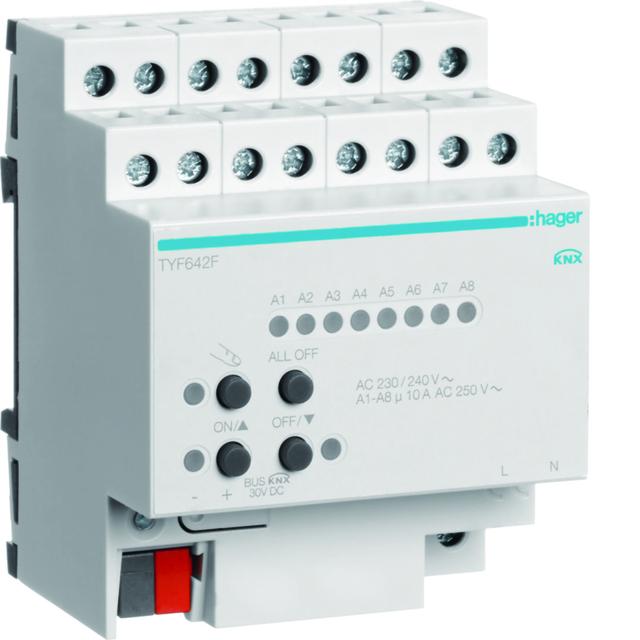 KNX system Sterownik fan-coil 2-krotny 10A TYF642F HAGER