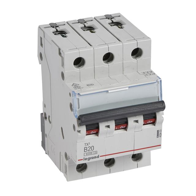 WYŁĄCZNIK NADPRĄDOWY S 303 3P B 20A 6000A SERII TX3, Legrand