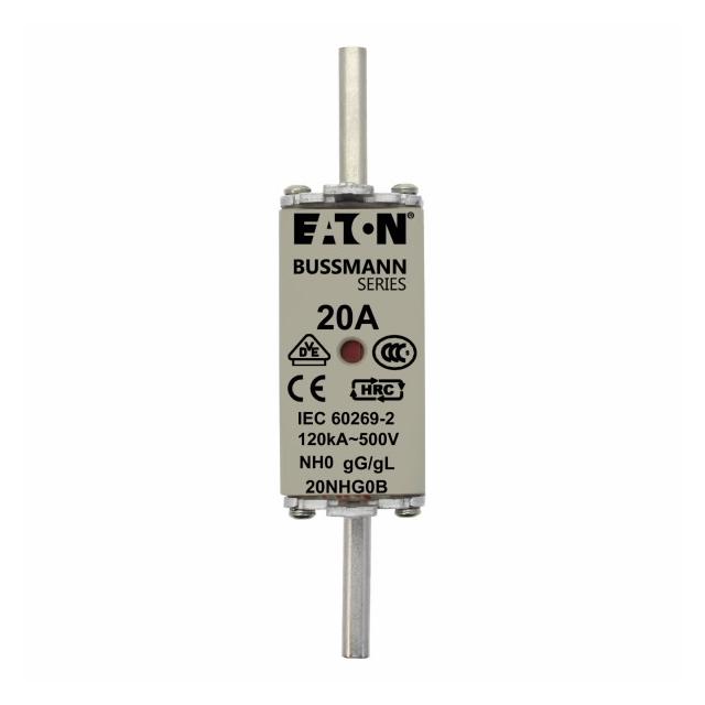 NH FUSE 20A 500V GG/GL SIZE 0 Wkładka NH0 20A 500V GL/GG podwójny wskaźnik 20NHG0B EATON