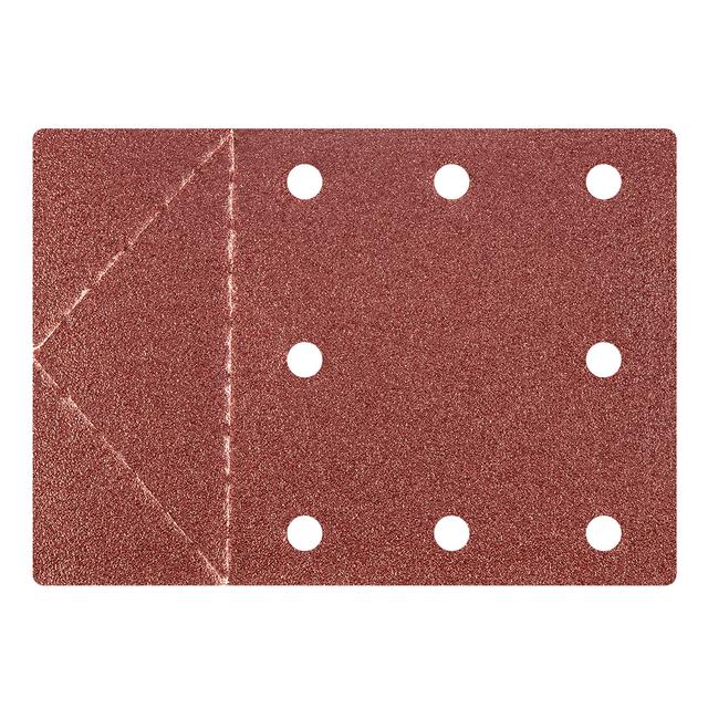 Papier ścierny 115 x 160 mm, otwory, perforacja do odrywania, rzep. K80, 3 szt.