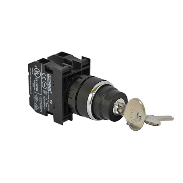 Przycisk kluczykowy 1NO+1NC, stabilny, pozycje 2-0-1