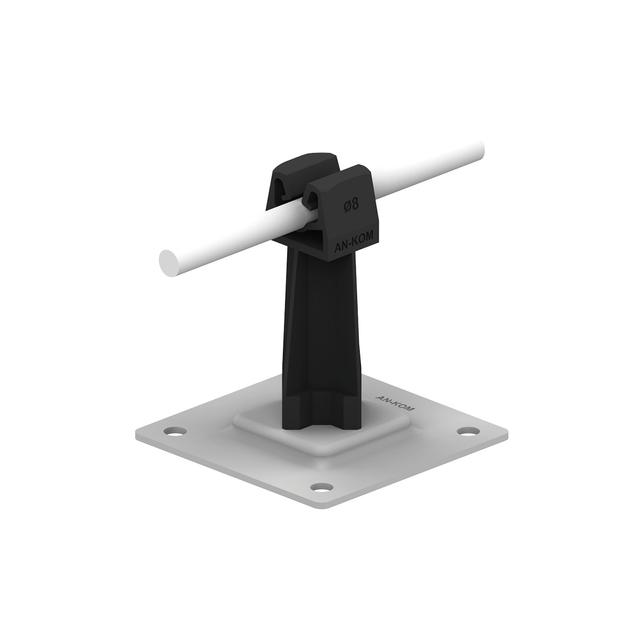 AN-11P/OG/C-N Uchwyt na płytce stal.H=7cm Z-zatrz. /OG/ czarny