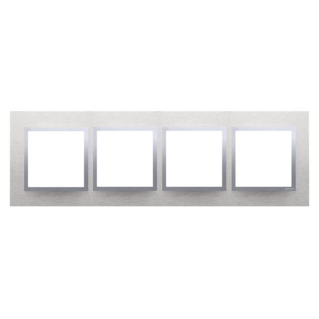 Simon 54 Nature Ramka 4-krotna Nature-Metal INOX KLASYCZNY IP20/IP44* (*IP44-należy zastosować zestaw uszczelek DUN4) DRN4/77 KONTAKT