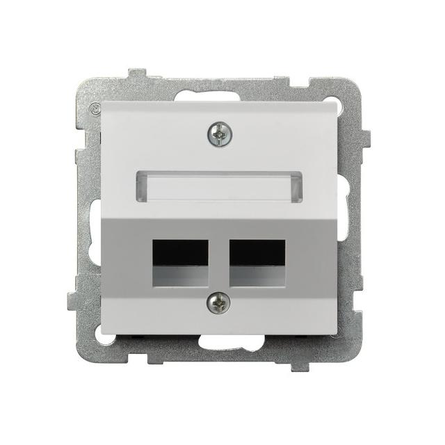 SONATA Obudowa gniazda podwójnego typu Keystone skośna - kolor biały