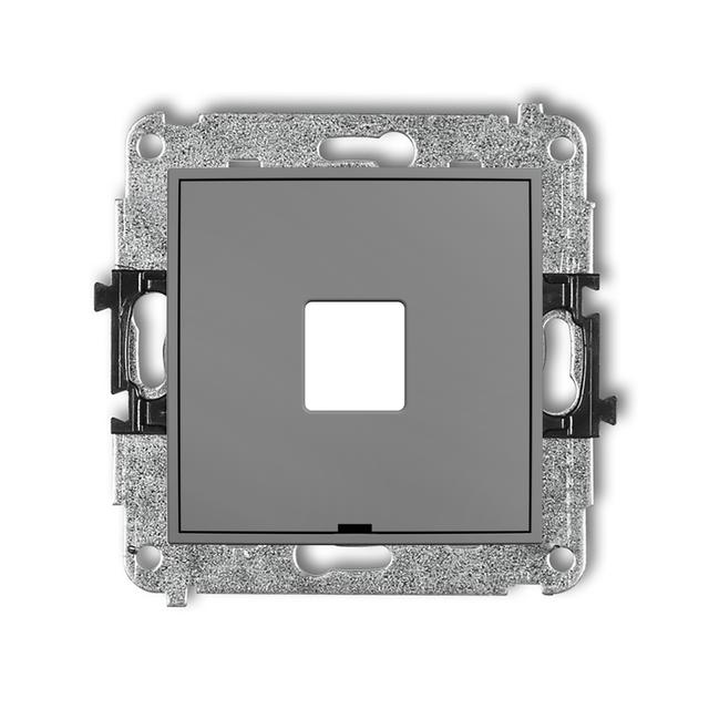 MINI Mechanizm gniazda multimedialnego pojedynczego bez modułu, bez pola opisowego (standard Keyston