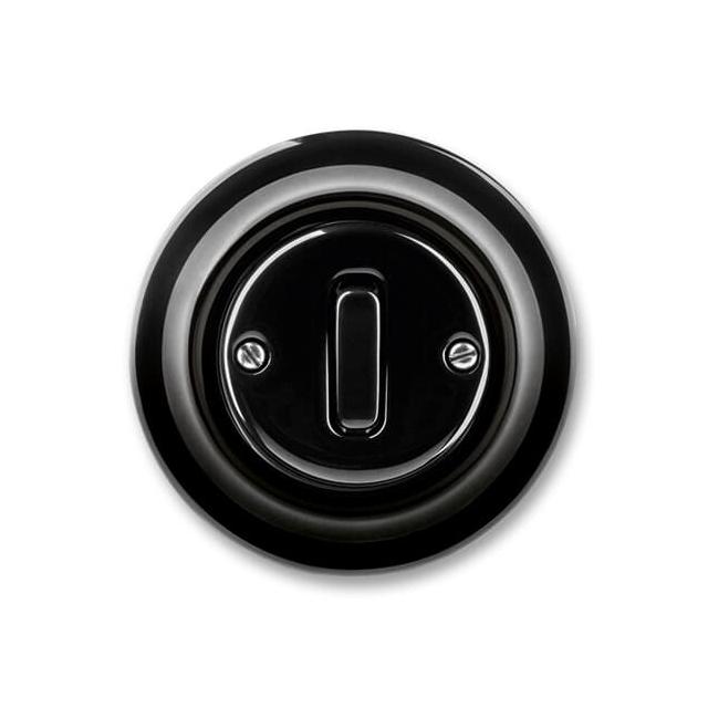 PRZYCISK 1-BIEGUNOWY Z ZACISKIEM PORCELANA-DECENTO-BIAŁY STUDYJNY