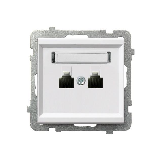 SONATA Gniazdo telefoniczne podwójne niezależne - kolor biały