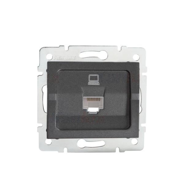 LOGI Gniazdo komputerowe pojedyncze (RJ45Cat 5e Jack) Grafit 021390041 25285 KANLUX