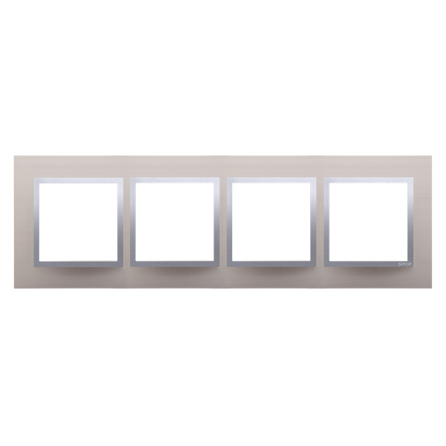 Simon 54 Nature Ramka 4-krotna Nature-Metal SATYNOWY BLASK IP20/IP44* (*IP44-należy zastosować zestaw uszczelek DUN4) DRN4/79 KONTAKT