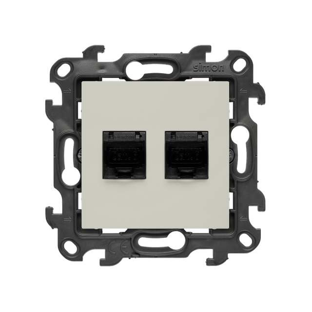 Simon 24 Gniazdo komputerowe podwójne RJ45 kat. 6 kaszmirowy N62.01/42