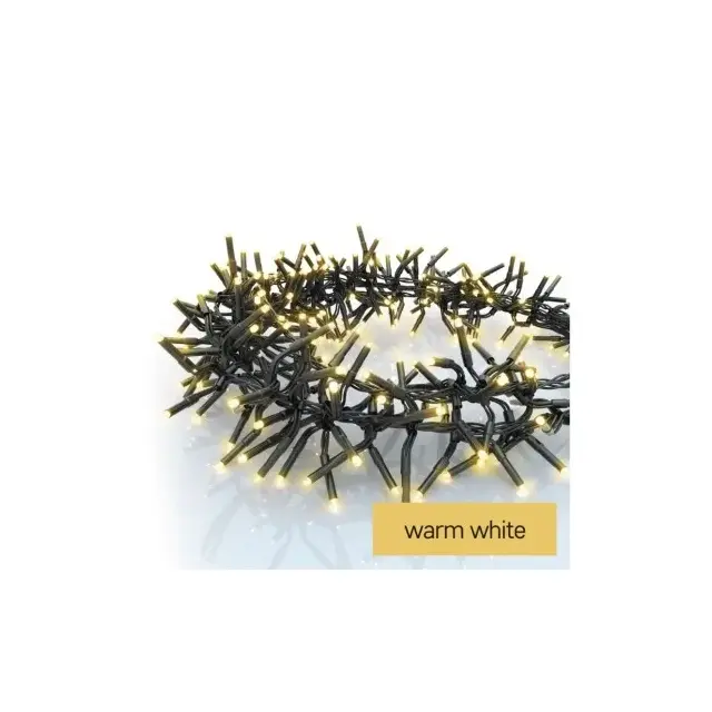 Lampki choinkowe LED Cluster, jeżyk, 960LED 7,2m, ciepła biel, 64 programów, IP44