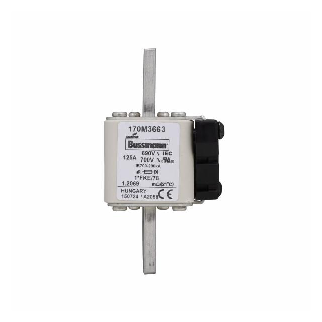 FUSE 125A 690V 1*FKE/78 AR UC Wkładka szybka 125A AC 690V rozmiar 1 45x59x110 mm aR, 170M3663 EATON