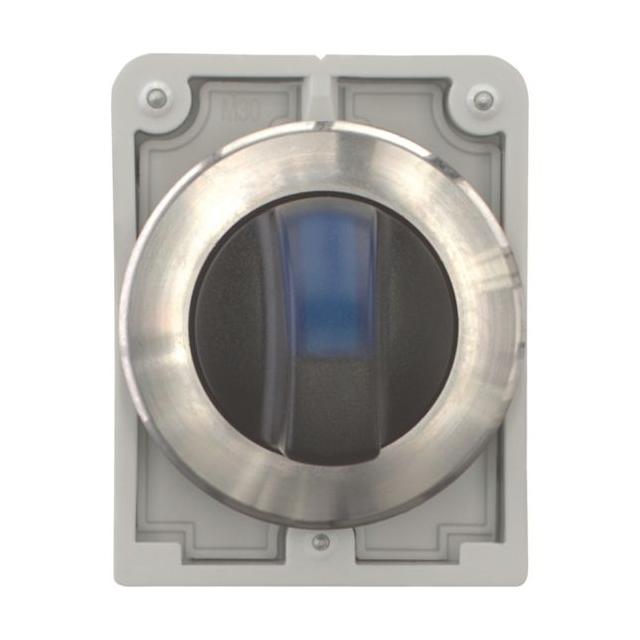 M30I-FWLK3-B Przełącznik piórkowy podświetlany 30mm niebieski 3-pozycyjny z samopowrotem stal nierdz